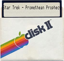 Artwork on the Disc for Star Trek The Promethean Prophecy on the Apple II.
