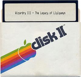 Artwork on the Disc for Wizardry III: Legacy of Llylgamyn on the Apple II.