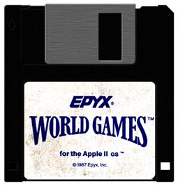 Artwork on the Disc for World Games on the Apple II.