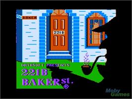 In game image of 221 B Baker St. on the Apple II.