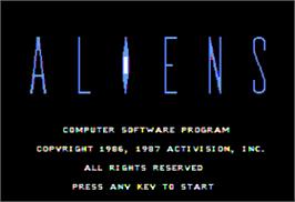 In game image of Aliens on the Apple II.