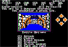 In game image of Alternate Reality: The Dungeon on the Apple II.