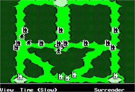 In game image of Ancient Art of War on the Apple II.