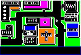 In game image of Autobahn on the Apple II.