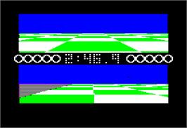 In game image of Ballblazer on the Apple II.