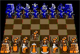 In game image of Battle Chess on the Apple II.