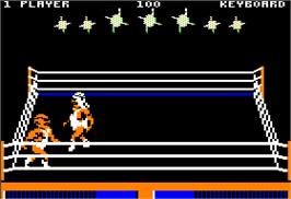 In game image of Bop 'n Wrestle on the Apple II.