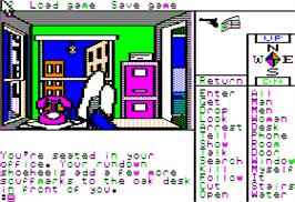 In game image of Borrowed Time on the Apple II.
