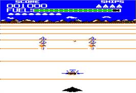 In game image of Buck Rogers: Planet of Zoom on the Apple II.