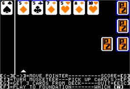 In game image of Card Sharks on the Apple II.