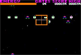 In game image of Centipede on the Apple II.