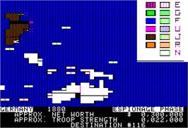 In game image of Colonial Conquest on the Apple II.