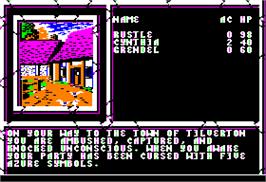 In game image of Curse of the Azure Bonds on the Apple II.