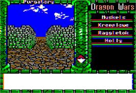In game image of Dragon's Keep on the Apple II.