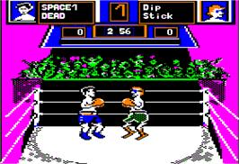 In game image of Fight Night on the Apple II.