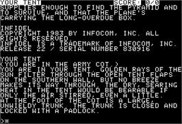 In game image of Infidel on the Apple II.