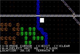In game image of Kampfgruppe on the Apple II.
