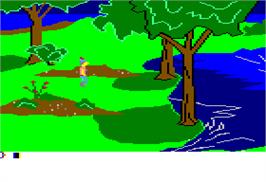 In game image of King's Quest on the Apple II.