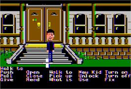 In game image of Maniac Mansion on the Apple II.