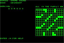 In game image of Mickey's Crossword Puzzle Maker on the Apple II.