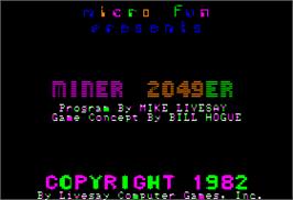 In game image of Miner 2049er on the Apple II.