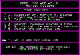 In game image of Mystery Master: Felony on the Apple II.