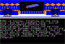 In game image of Rendezvous with Rama on the Apple II.