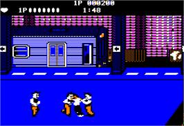 In game image of Renegade on the Apple II.