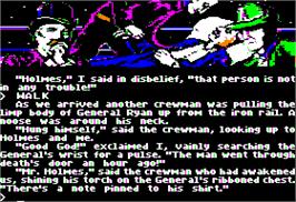 In game image of Sherlock Holmes: Another Bow on the Apple II.