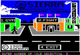 In game image of Sierra Championship Boxing on the Apple II.