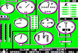In game image of Silent Service on the Apple II.