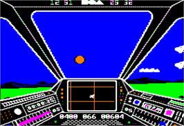 In game image of Sky Fox on the Apple II.