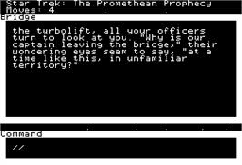 In game image of Star Trek The Promethean Prophecy on the Apple II.