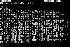 In game image of Starcross on the Apple II.