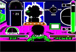 In game image of Sub Mission on the Apple II.