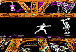 In game image of Swashbuckler on the Apple II.