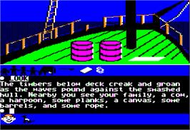 In game image of Swiss Family Robinson on the Apple II.
