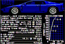 In game image of Test Drive on the Apple II.