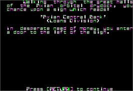 In game image of Universe on the Apple II.
