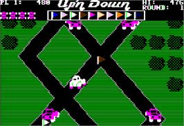 In game image of Up'n Down on the Apple II.