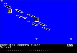 In game image of War in the South Pacific on the Apple II.