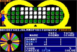 In game image of Wheel Of Fortune: New Third Edition on the Apple II.