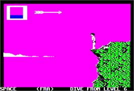 In game image of World Games on the Apple II.