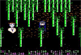 In game image of Zombies on the Apple II.