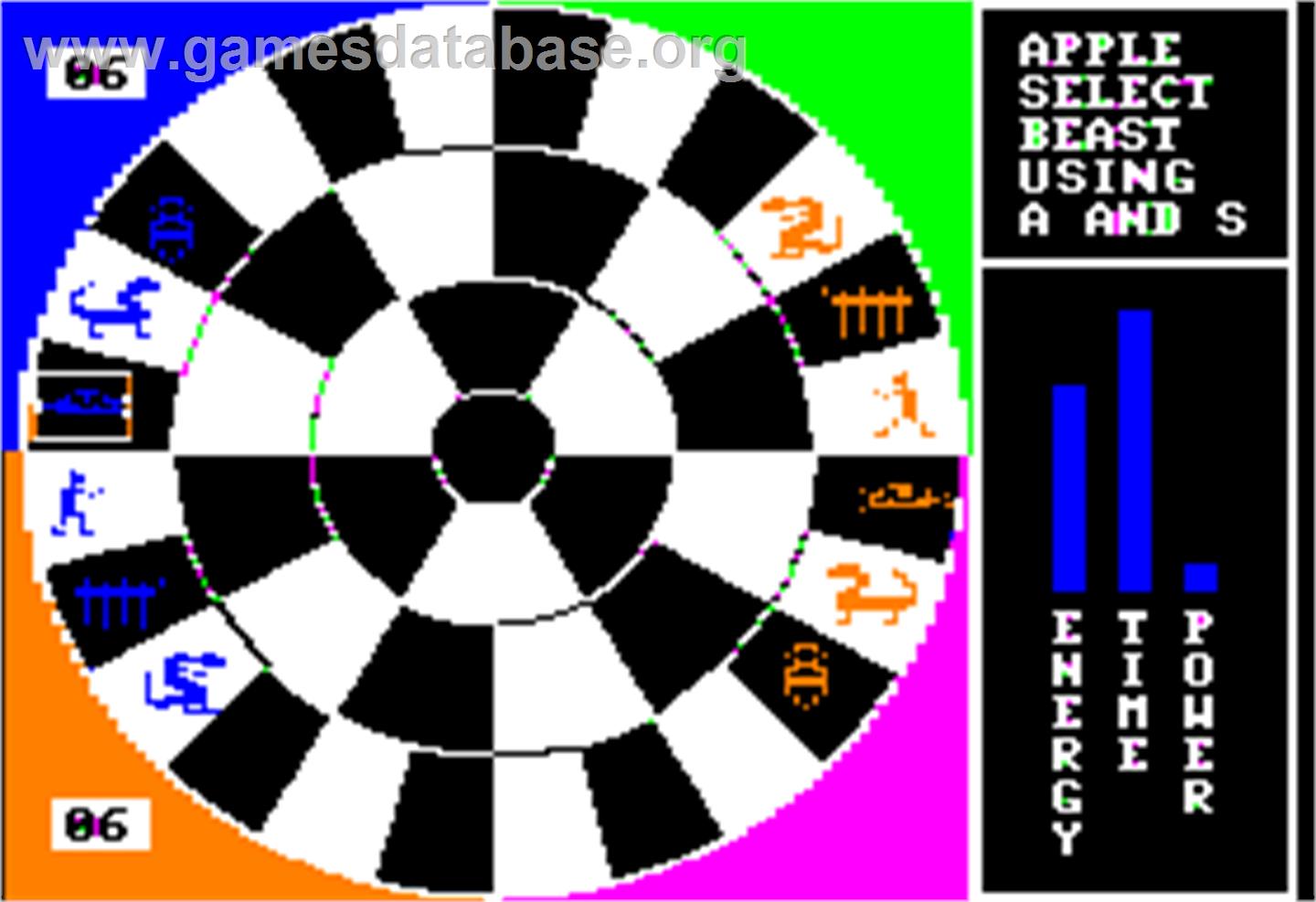 Beast War - Apple II - Artwork - In Game