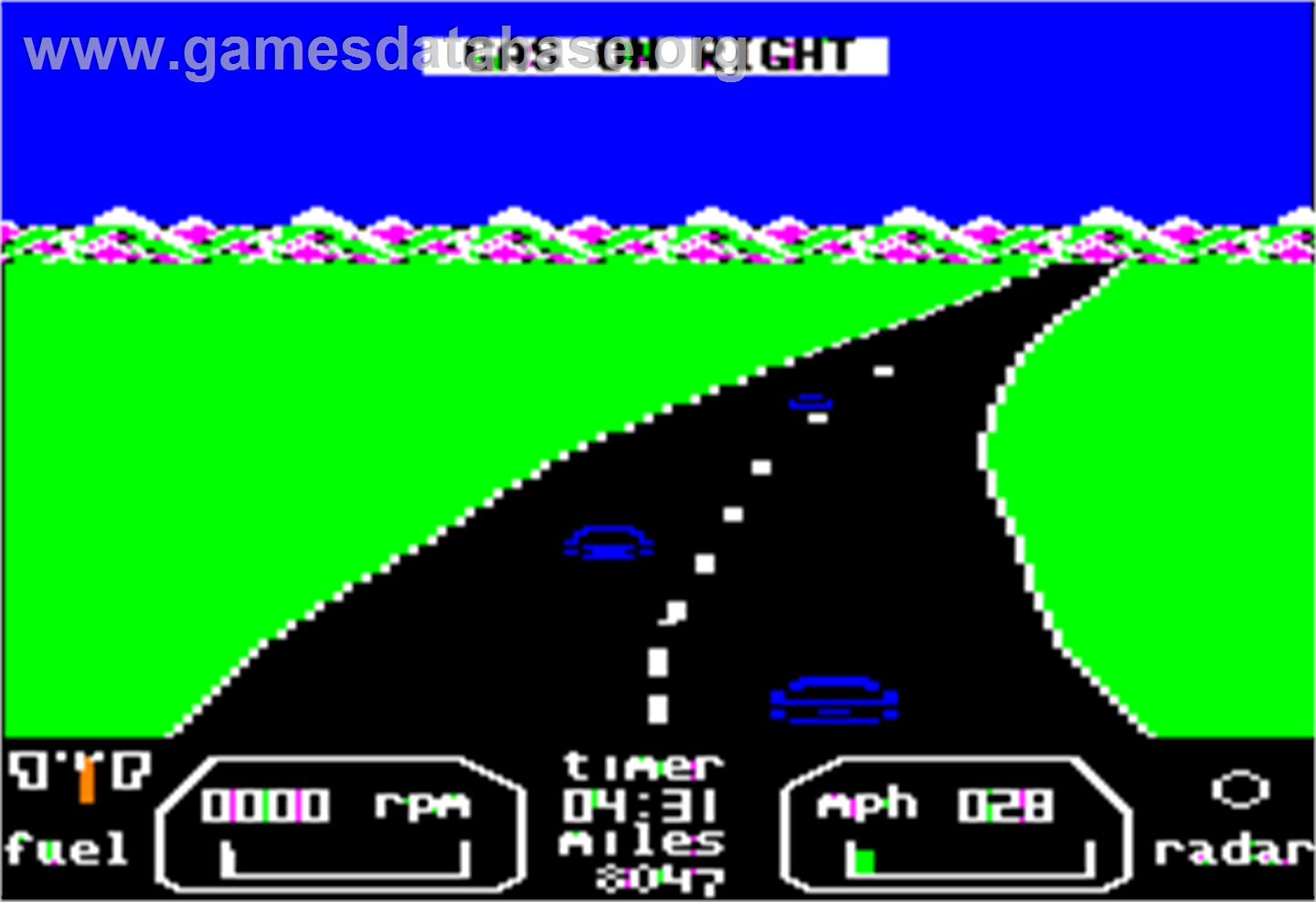 Great American Cross-Country Road Race - Apple II - Artwork - In Game