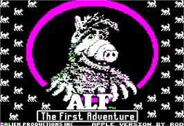 Title screen of ALF: The First Adventure on the Apple II.