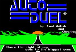Title screen of Auto Duel on the Apple II.