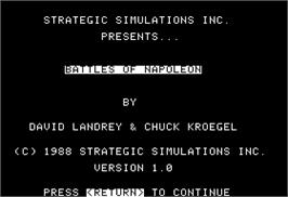 Title screen of Battles of Napoleon on the Apple II.