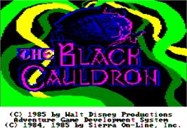 Title screen of Black Cauldron on the Apple II.